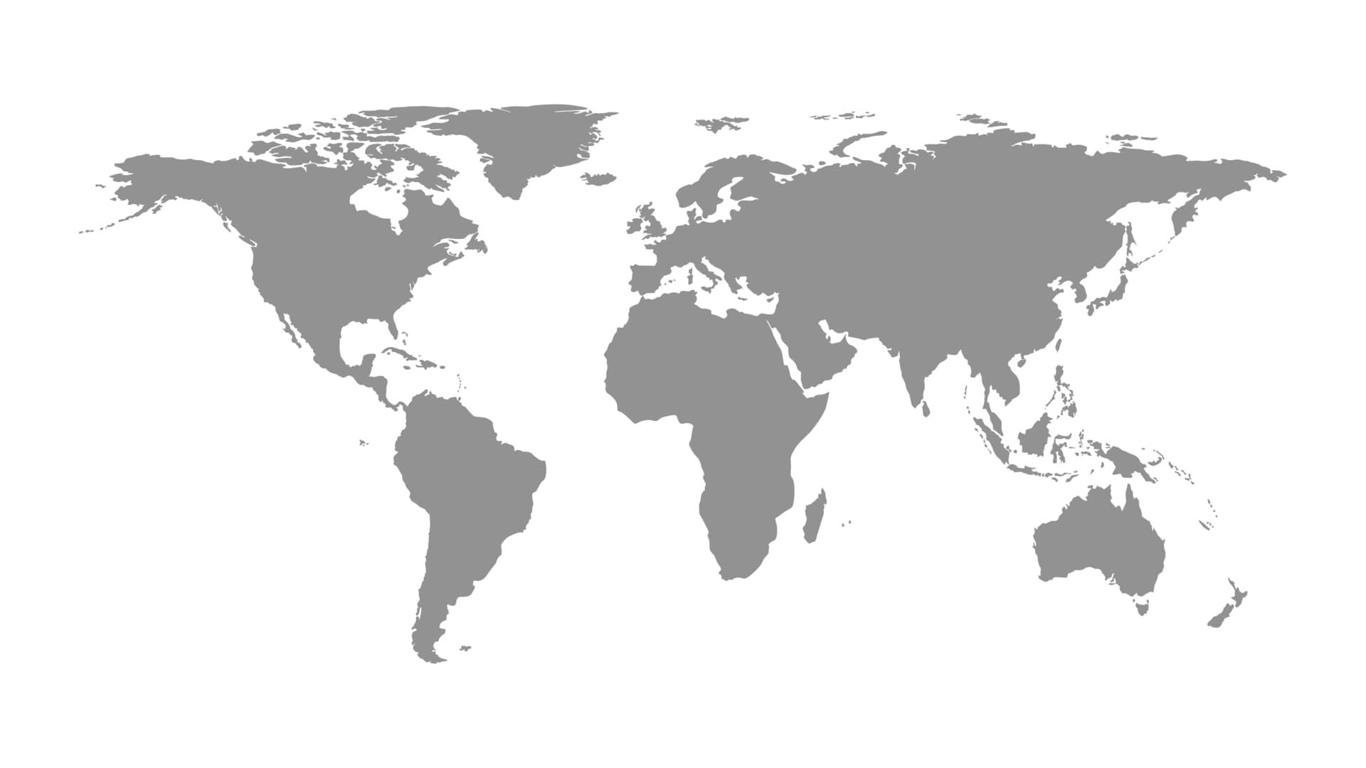 World map showing Connect Outsourcing client coverage
